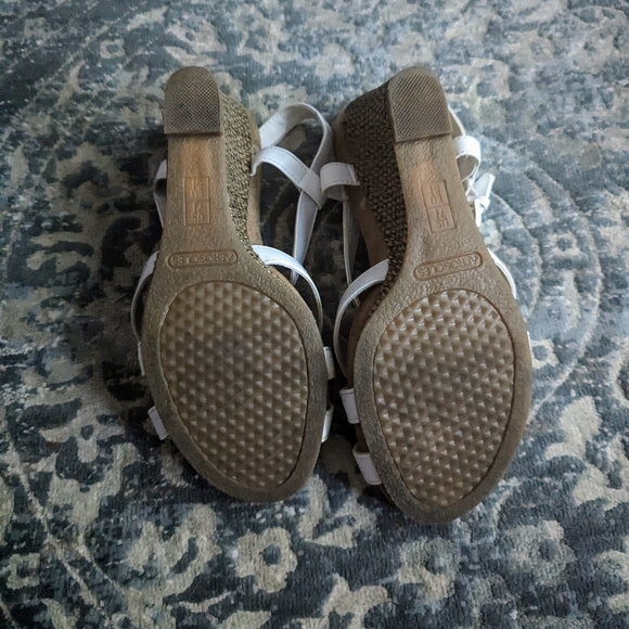 White Strappy Aerosoles Wedges - Picture 8 of 13